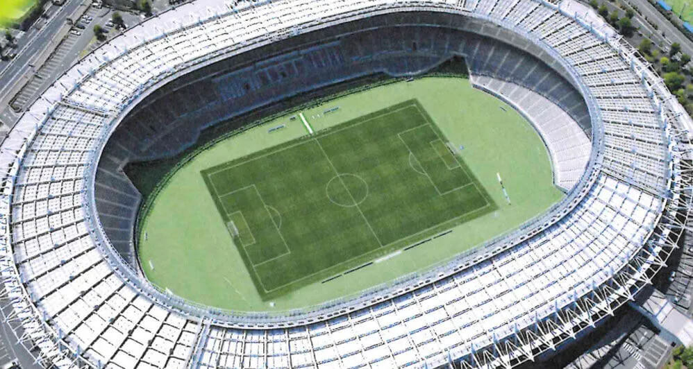 上空から見た大型サッカースタジアム